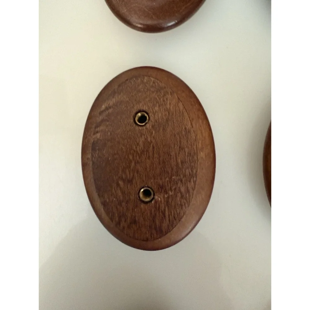 1950s Set 8 Antique Vintage Oval Maple Wood Knobs Vintage Drawer Dresser 2 Sizes